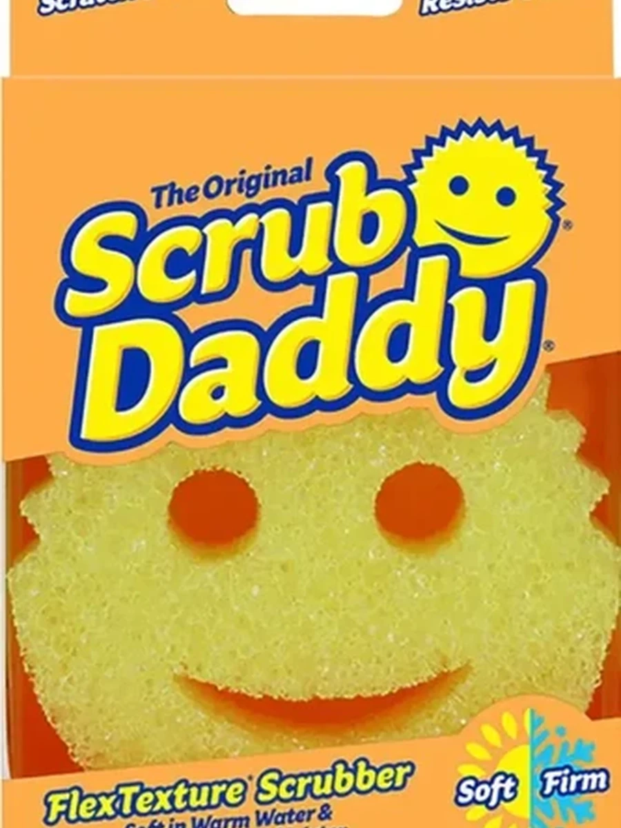Губка для мытья посуды SCRUB DADDY желтая оригинал 1шт