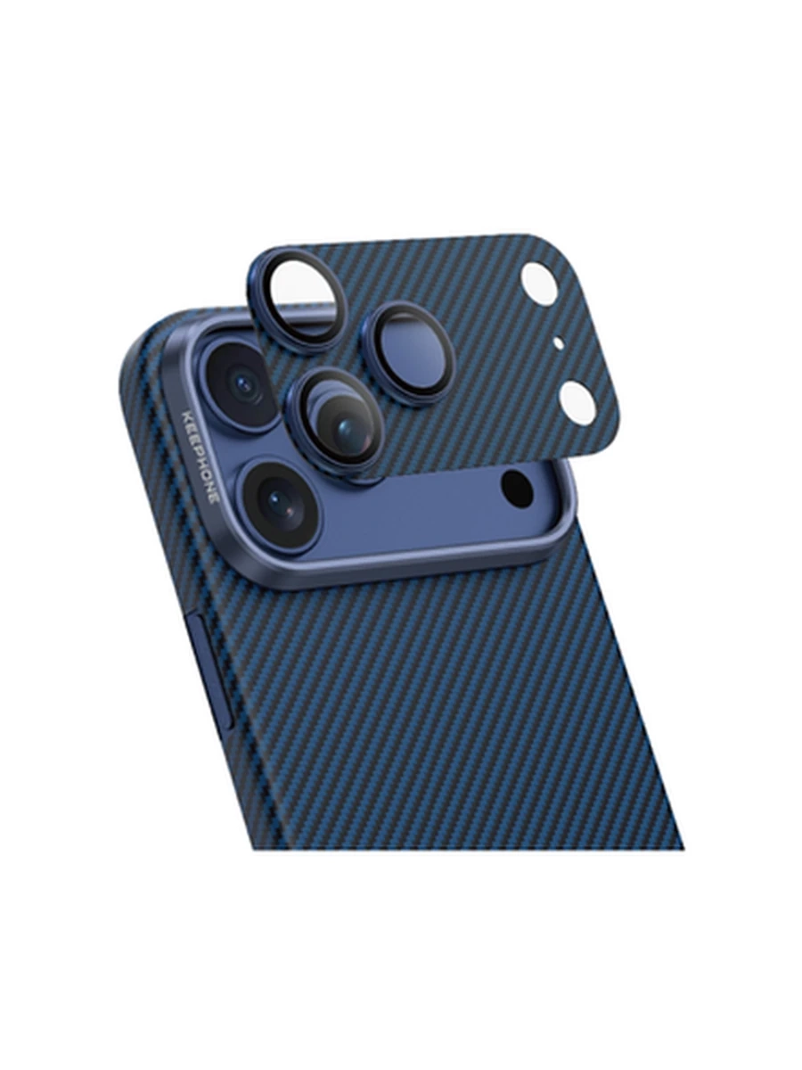Защитное стекло на Камеру KEEPHONE KP-SPL021 KEVLAR LENS iP 17 Pro (TWill Blue)