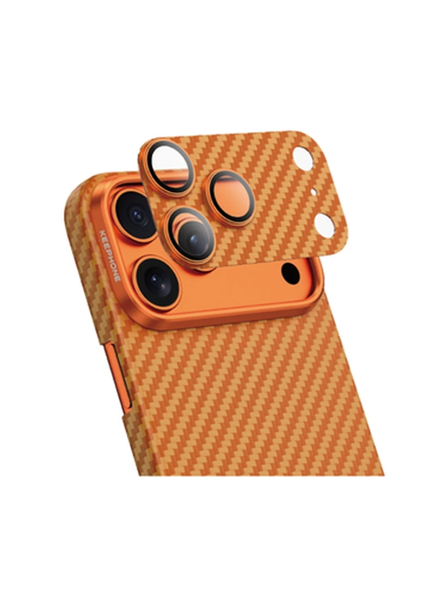 Защитное стекло на Камеру KEEPHONE KP-SPL021 KEVLAR LENS iP 17 Pro (Coral Orange Twill)