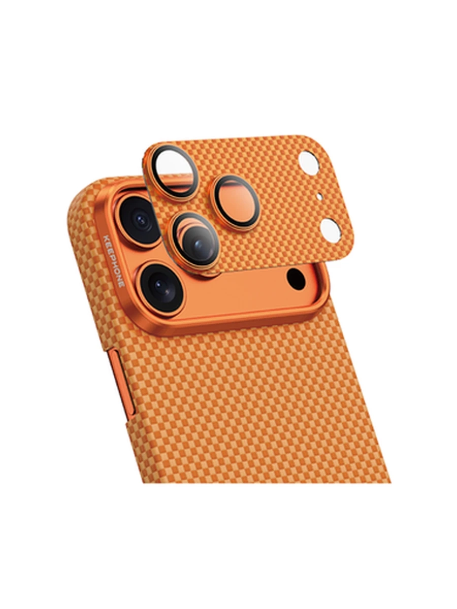Защитное стекло на Камеру KEEPHONE KP-SPL021 KEVLAR LENS iP 17 Pro (Coral Orange Plain)