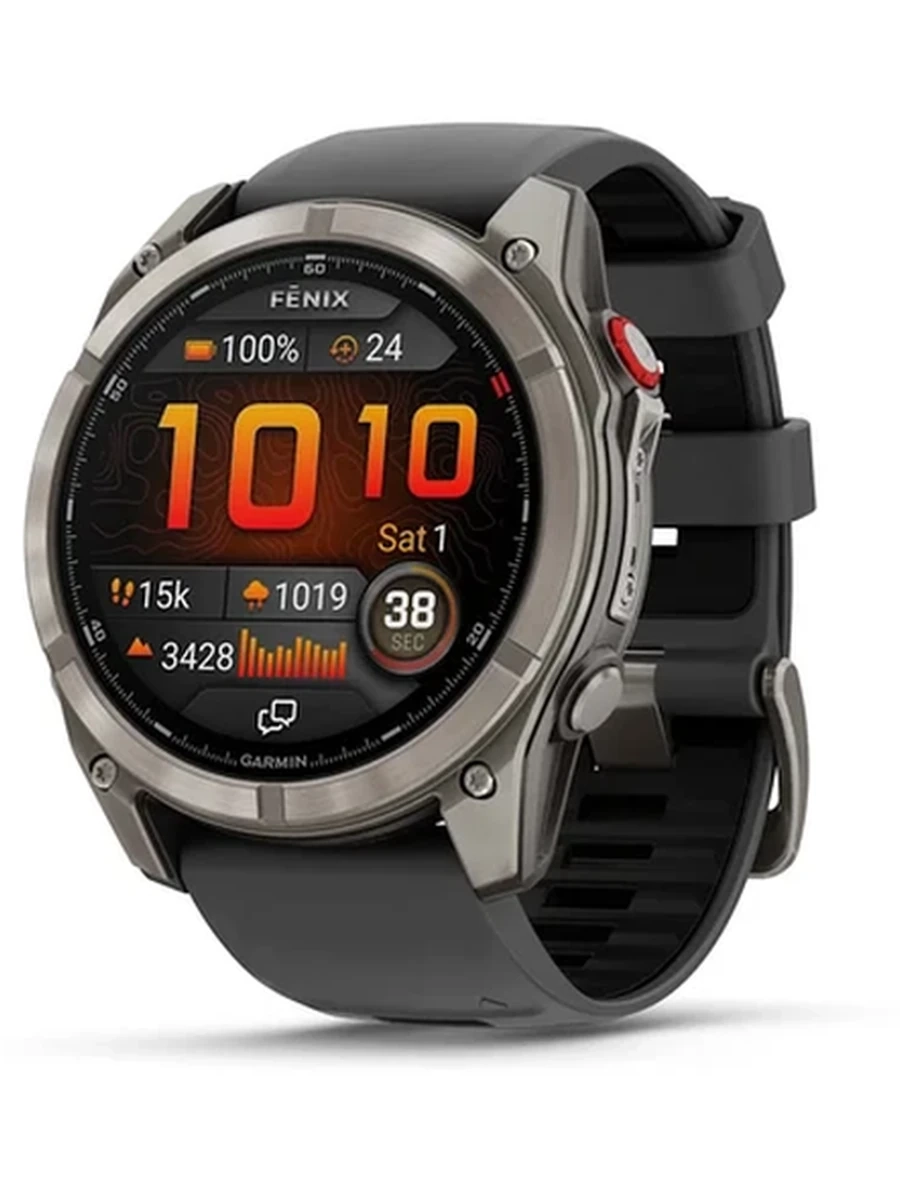 Garmin Fenix 8 Pro – 51 mm, AMOLED Sapphire, Titanium with Graphite/Black Silicone Band