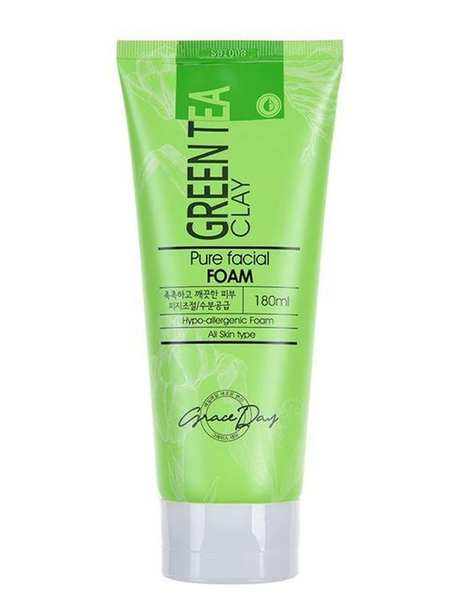 Пенка для умывания с зеленой глиной GRACE DAY Green Tea Clay Pure Facial Foam 180 мл