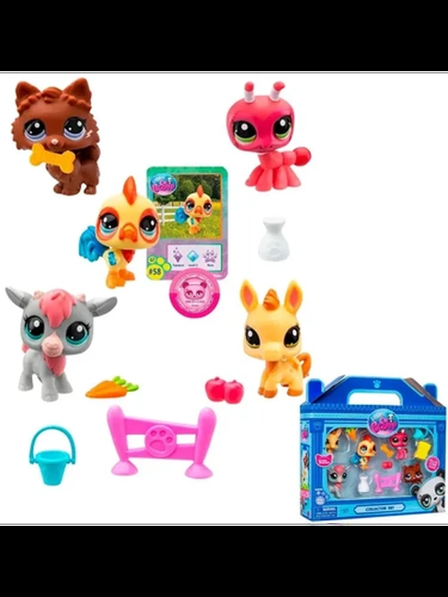 Набор "Ферма": пять фигурок мини-животных с аксессуарами, коллекция Littlest Pet Shop
