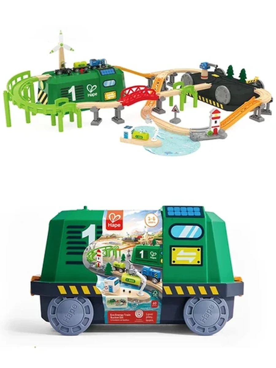 HAPE Игровой набор "Железная дорога" Ветро-солнечная электростанция