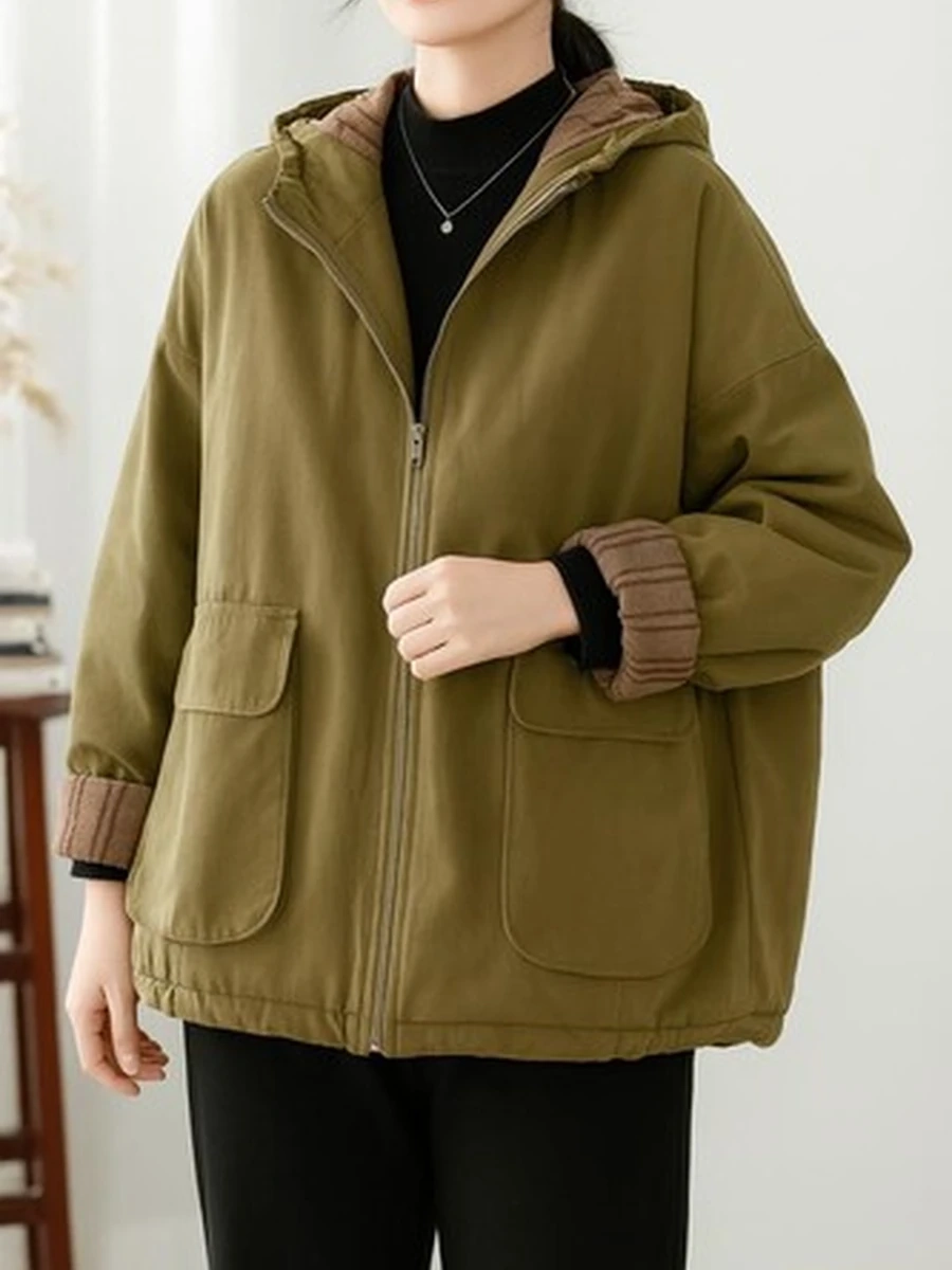 Женская куртка oversize с капюшоном