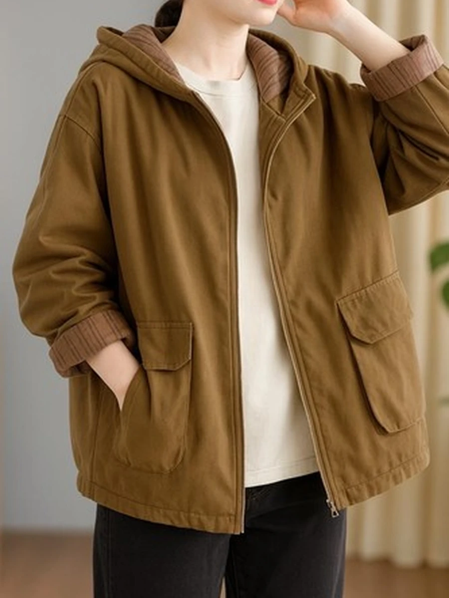 Женская куртка oversize с капюшоном