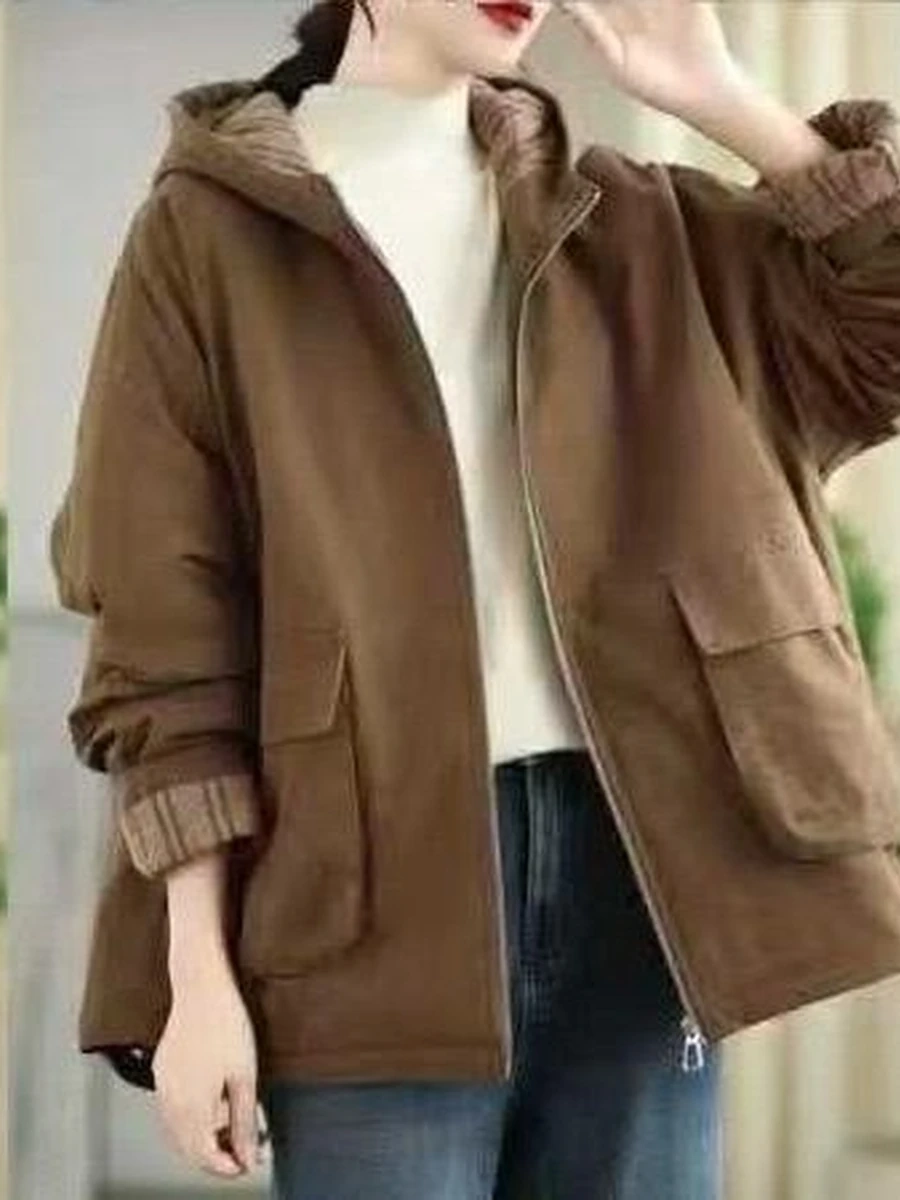 Женская куртка oversize с капюшоном
