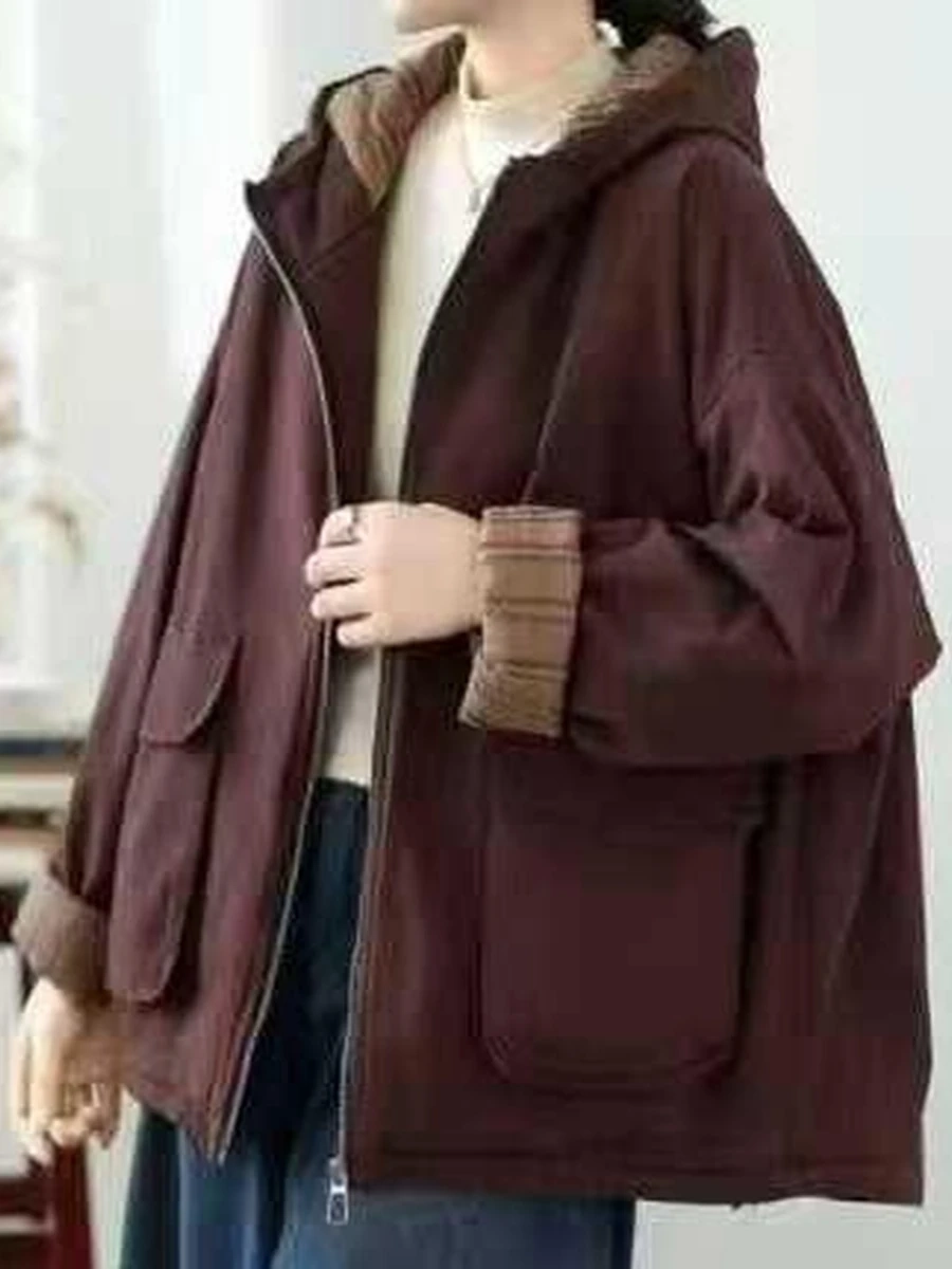 Женская куртка oversize с капюшоном
