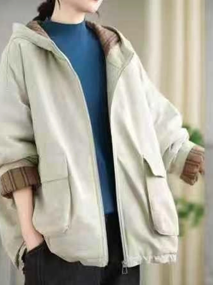 Женская куртка oversize с капюшоном