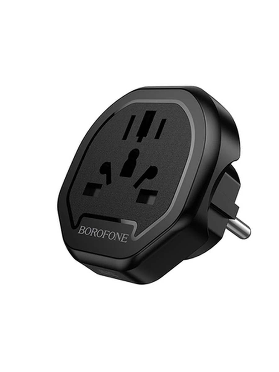 Сетевые Переходники BOROFONE BAC15 Smart universal conversion plug(EU) (Black)