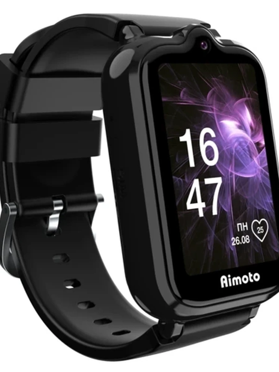 Детские часы Aimoto Active PRO 4G Black 1.57"/IPS/200x320/Wi-Fi/GPS/LTE/VoLTE/4G/IP65/Cam/400mAh
