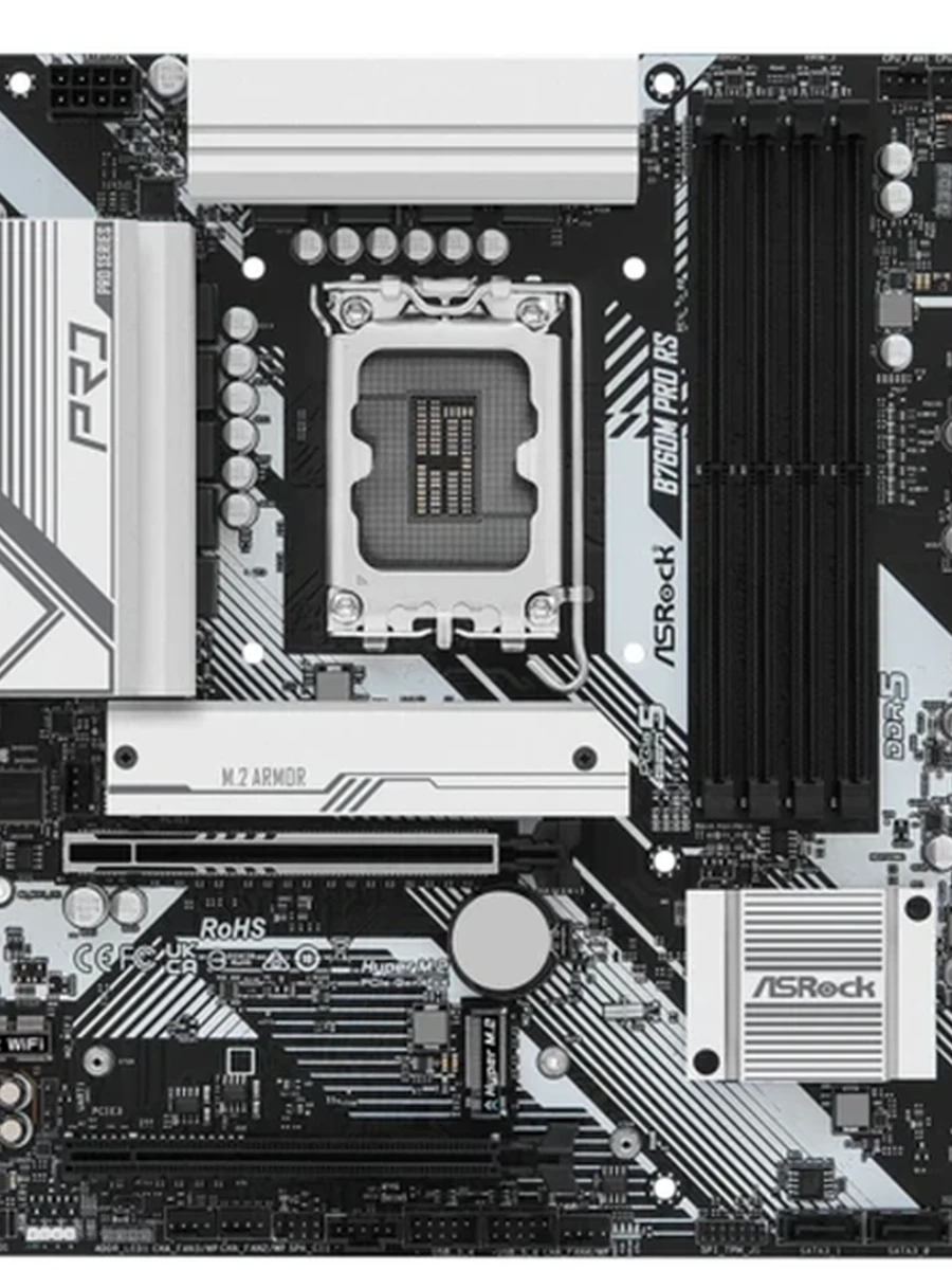 Плата ASRock LGA1700 B760 B760M Pro RS 4xDDR5 2xPCI-Ex16 DP/HDMI SATA3 3xM2 USB3.2 Gen1 Type-C mATX