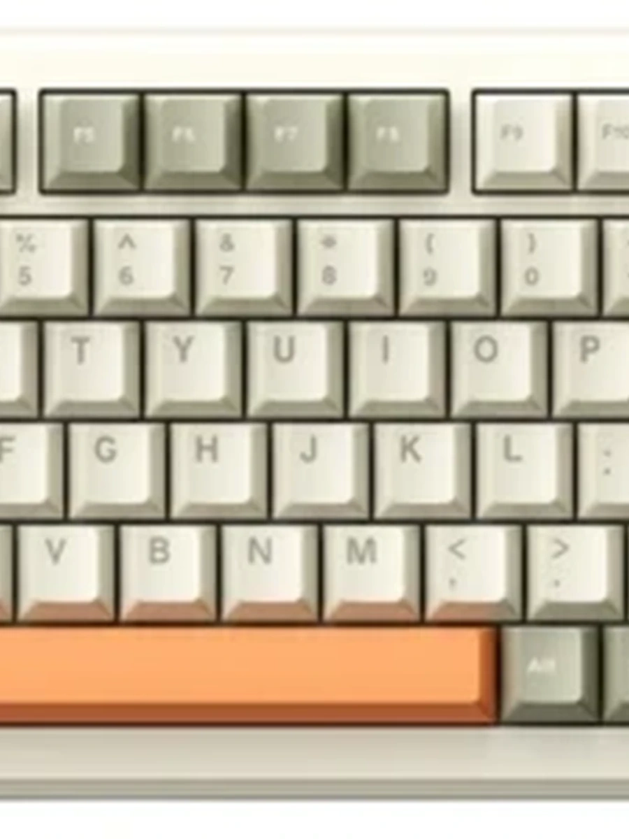 Механическая клавиатура AK820 MAX. 3 режима подключения, RGB подсветка, DIY (горячая замена клавиш),  флаинг фиш-свитч, Серо-Кремово-оранжевый