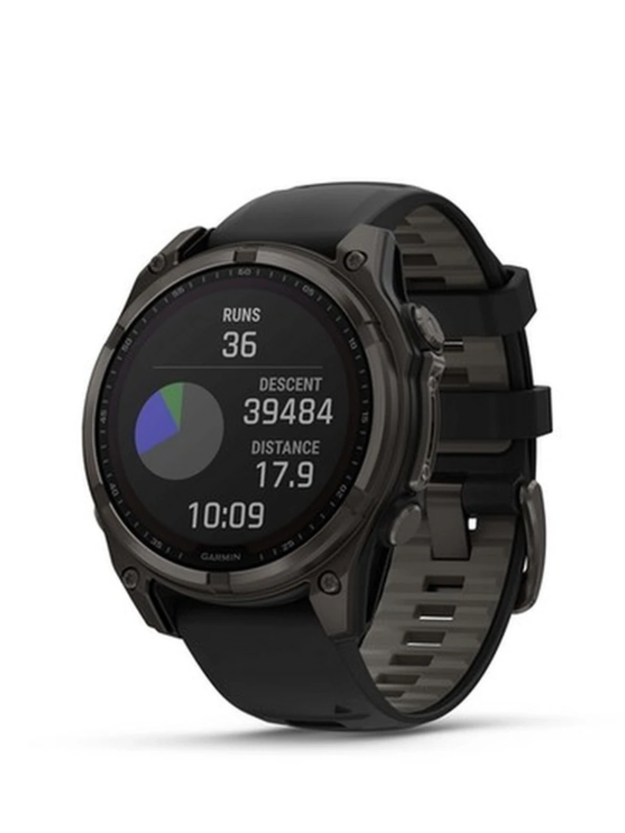 Garmin FENIX 8 - 47 MM AMOLED SAPPHIRE BARE TITANIUM GRAPHITE WITH TITANIUM BAND PLUS GRAPHITE SILICONE BAND (2 РЕМЕШКА)