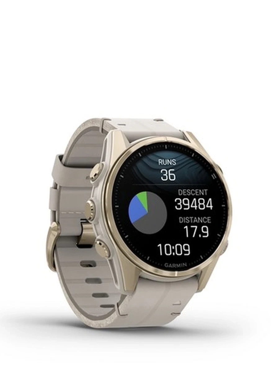 Часы Garmin FENIX 8 - 43 MM AMOLED SAPPHIRE SOFT GOLD WITH FOG GRAY/DARK SANDSTONE SILICONE BAND-