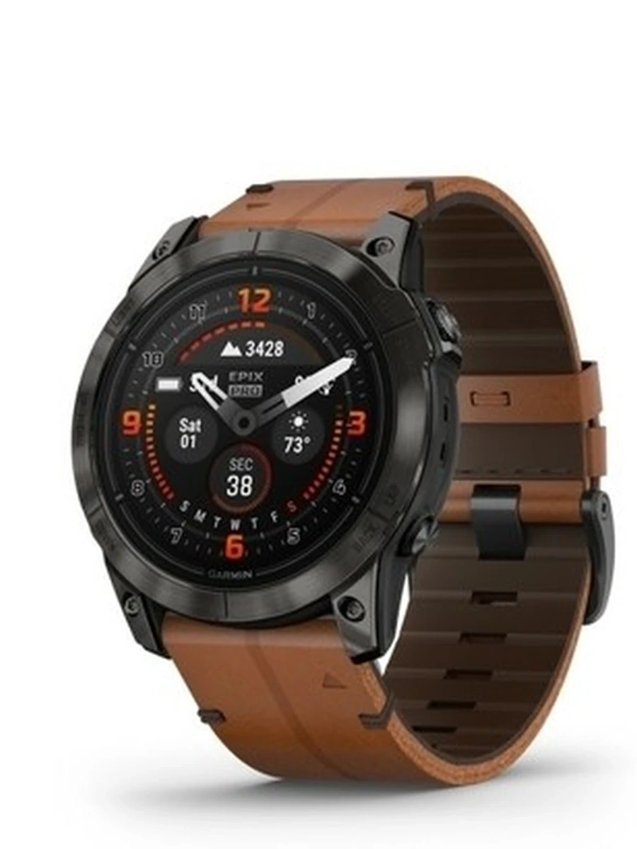 Garmin PRO GEN 2 SAPPHIRE 47 MM CARBON GRAY BLACK LEATHER BAND (2 РЕМЕШКА)