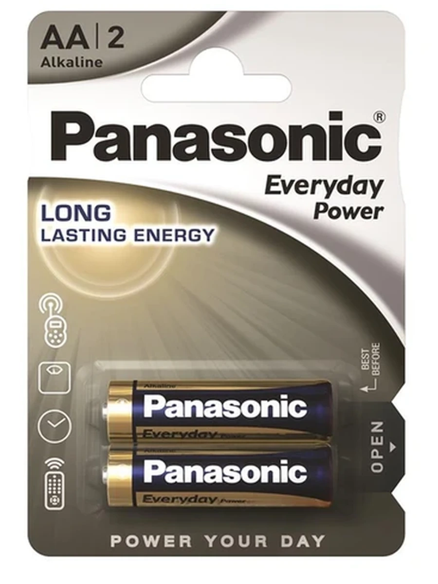 Батарейки Panasonic Everyday Power R6REE/2BR, тип AA, щелочные, блистер 2 шт