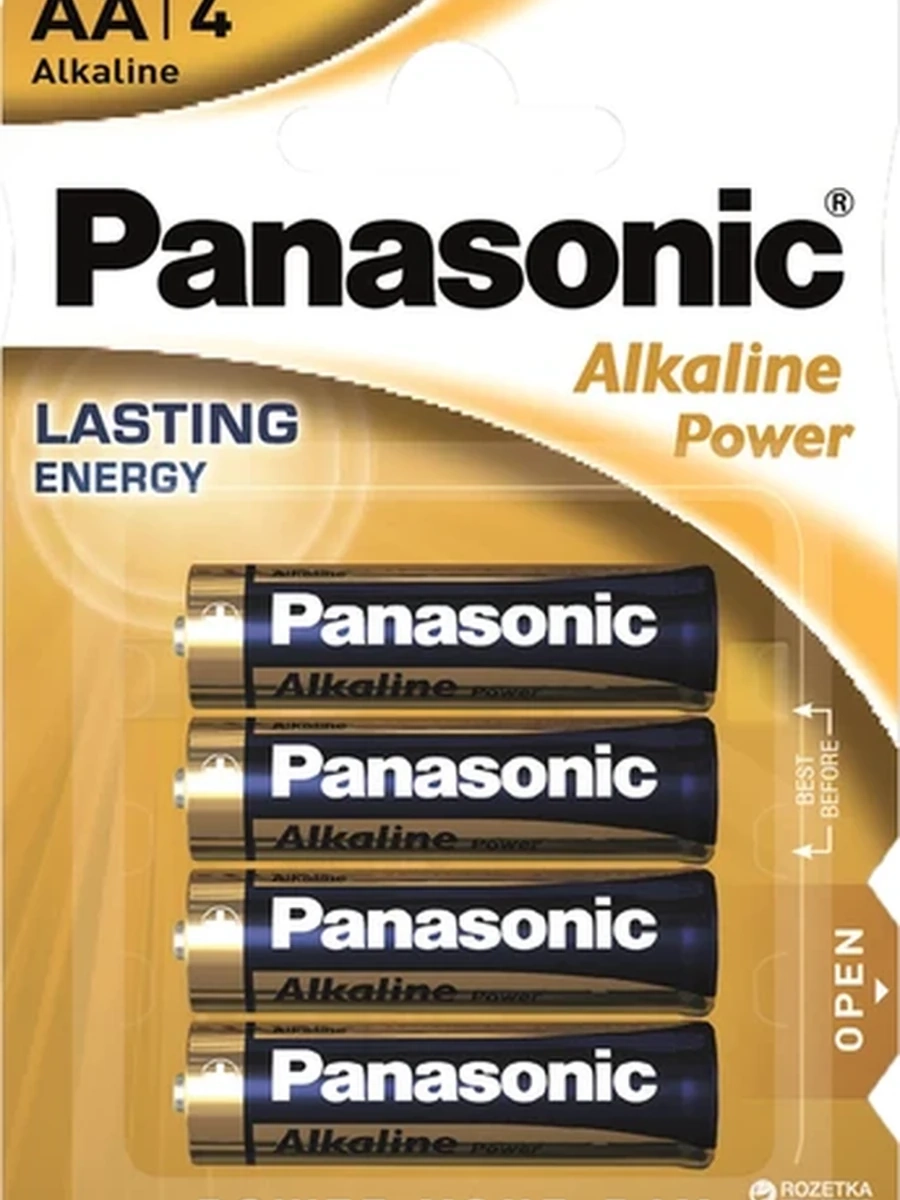 Батарейки Panasonic Alkaline Power LR6REB/4BPR, тип AA, щелочные, блистер 4 шт