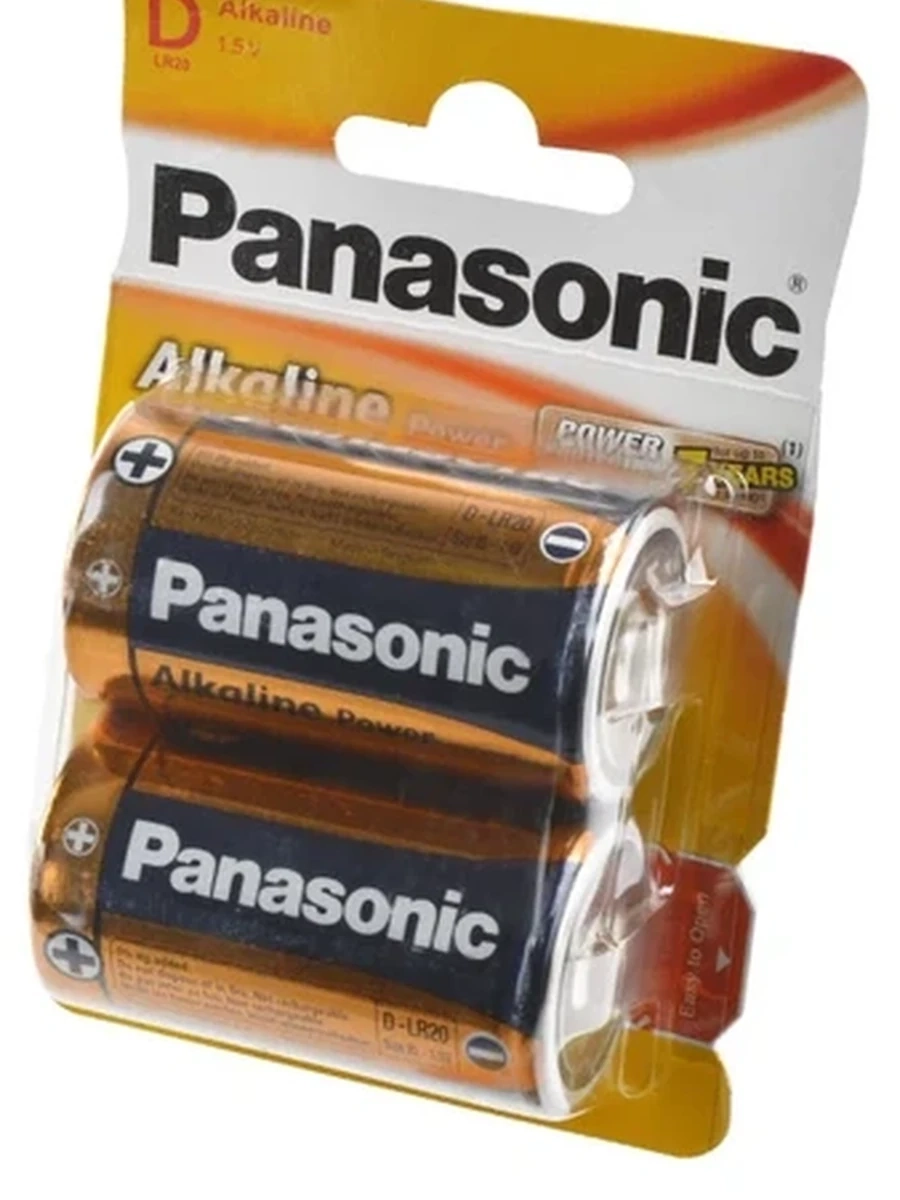 Батарейки Panasonic Alkaline Power LR20APB/2BP, тип D, щелочные, блистер 2 шт