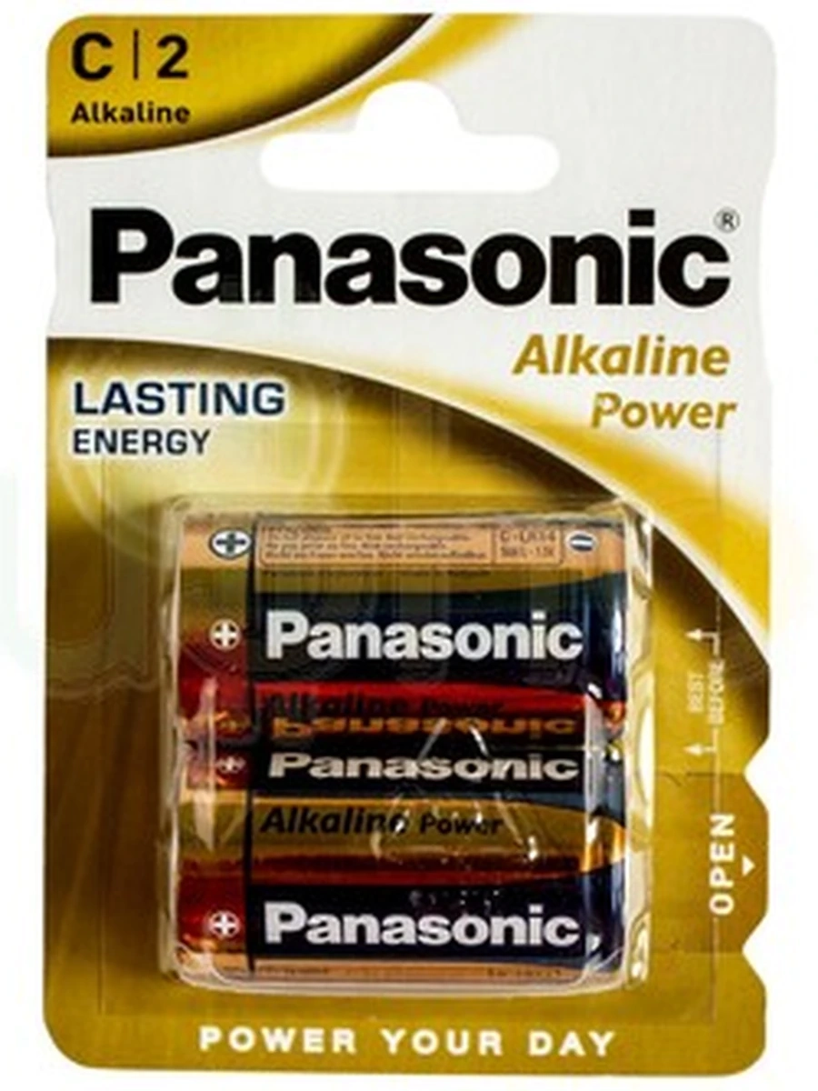 Батарейки Panasonic Alkaline Power LR14APB/2BP, тип C, щелочные, блистер 2 шт
