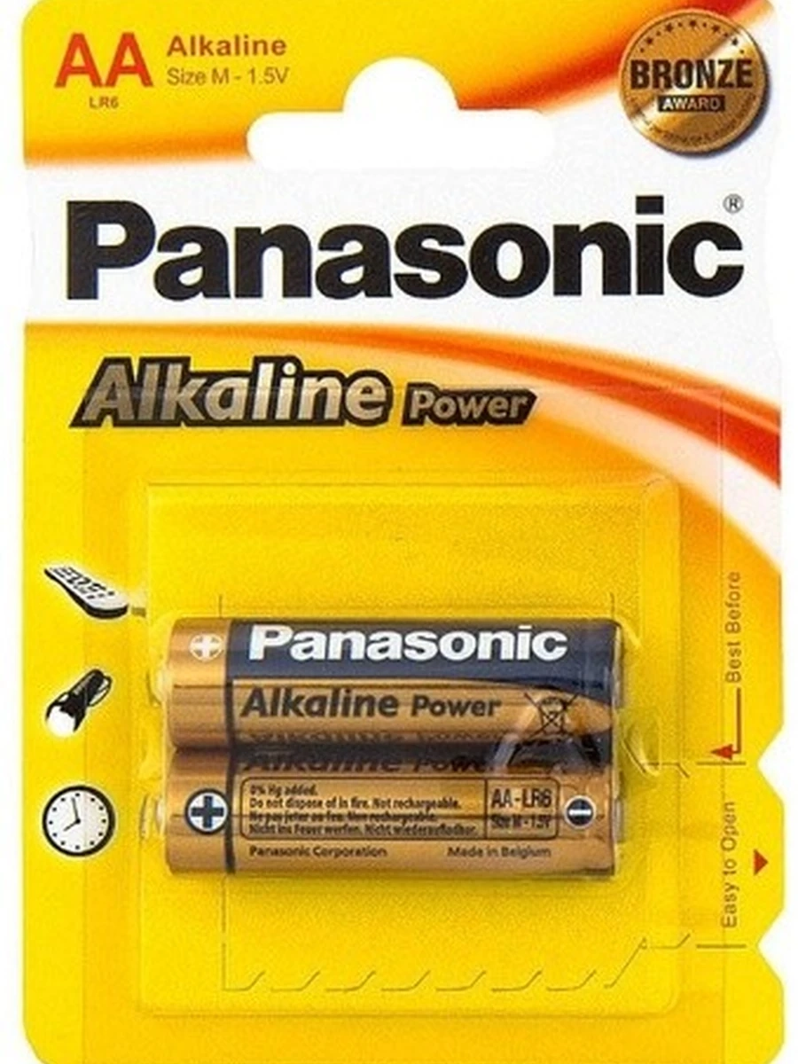 Батарейки Panasonic Alkaline Power LR03REB/2BP, тип AAA, щелочные, блистер 2 шт