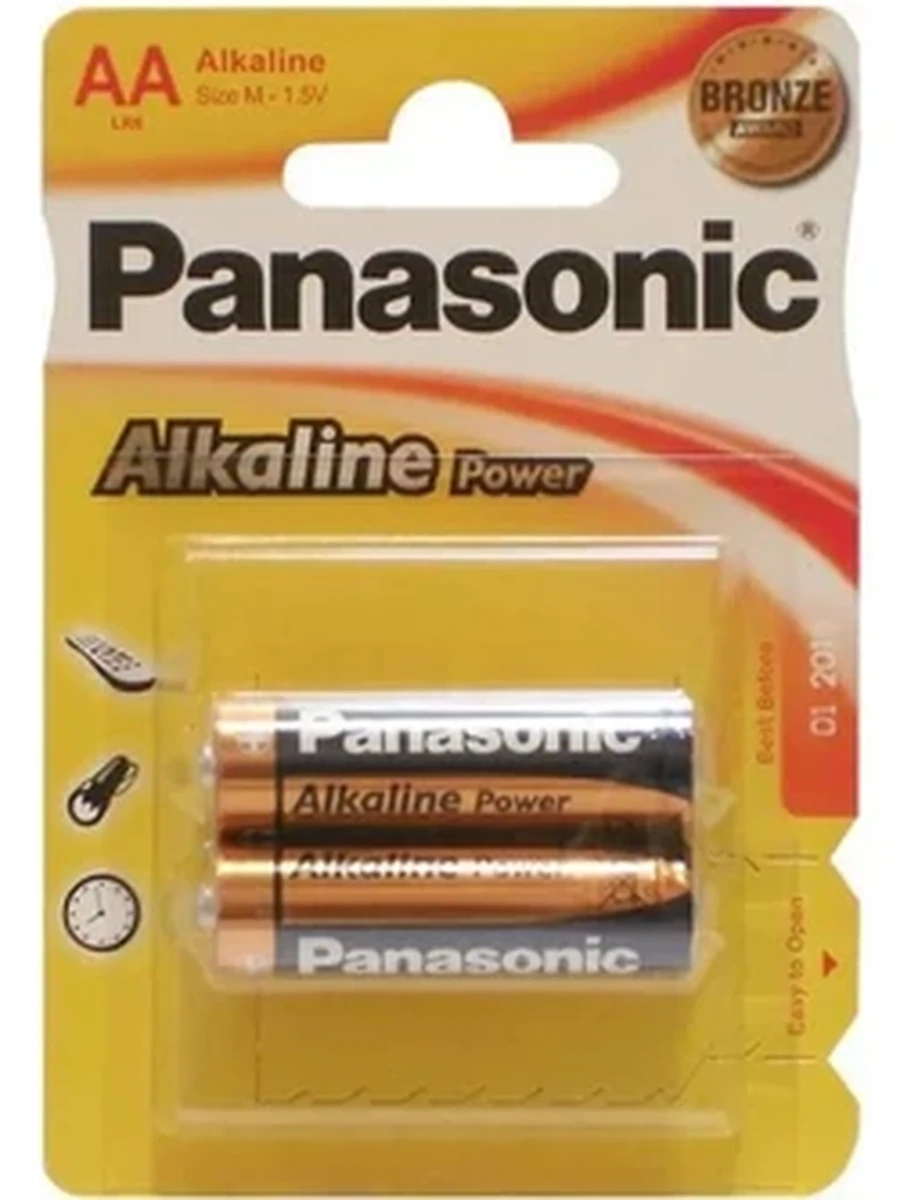 Батарейки Panasonic Alkaline Power LR6REB/2BP, тип AA, щелочные, блистер 2 шт