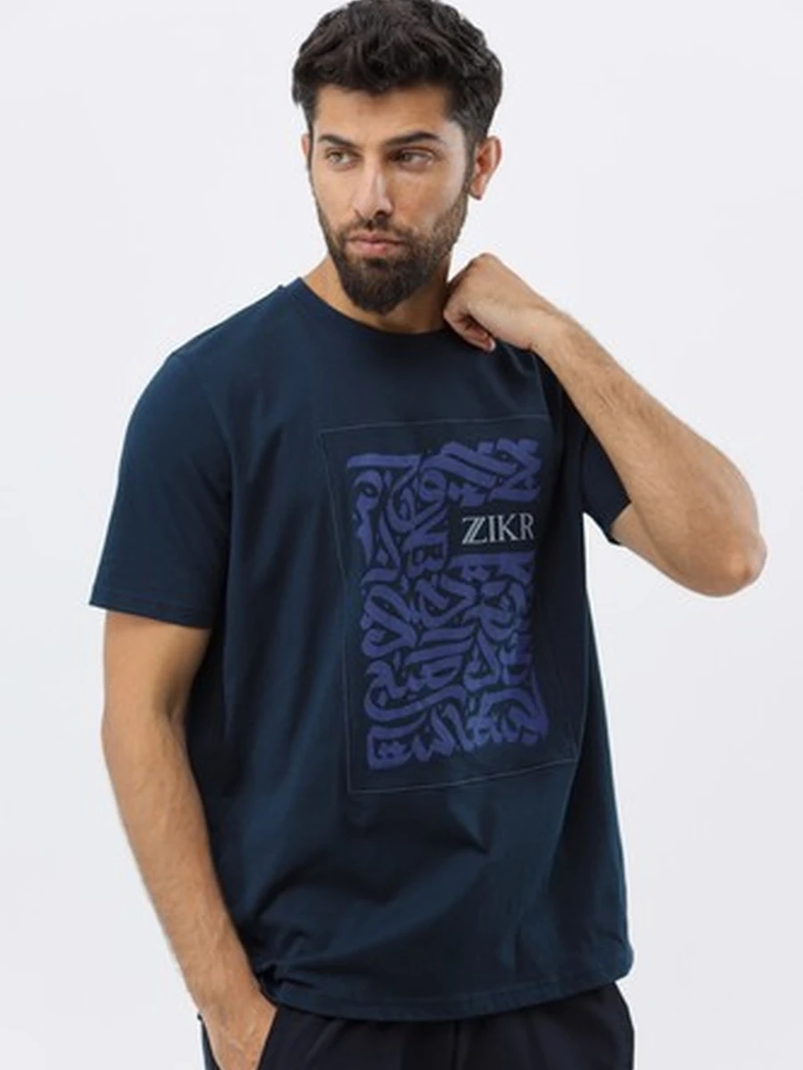 6776 Футболка ZIKR D.Blue/Blue (50-L)