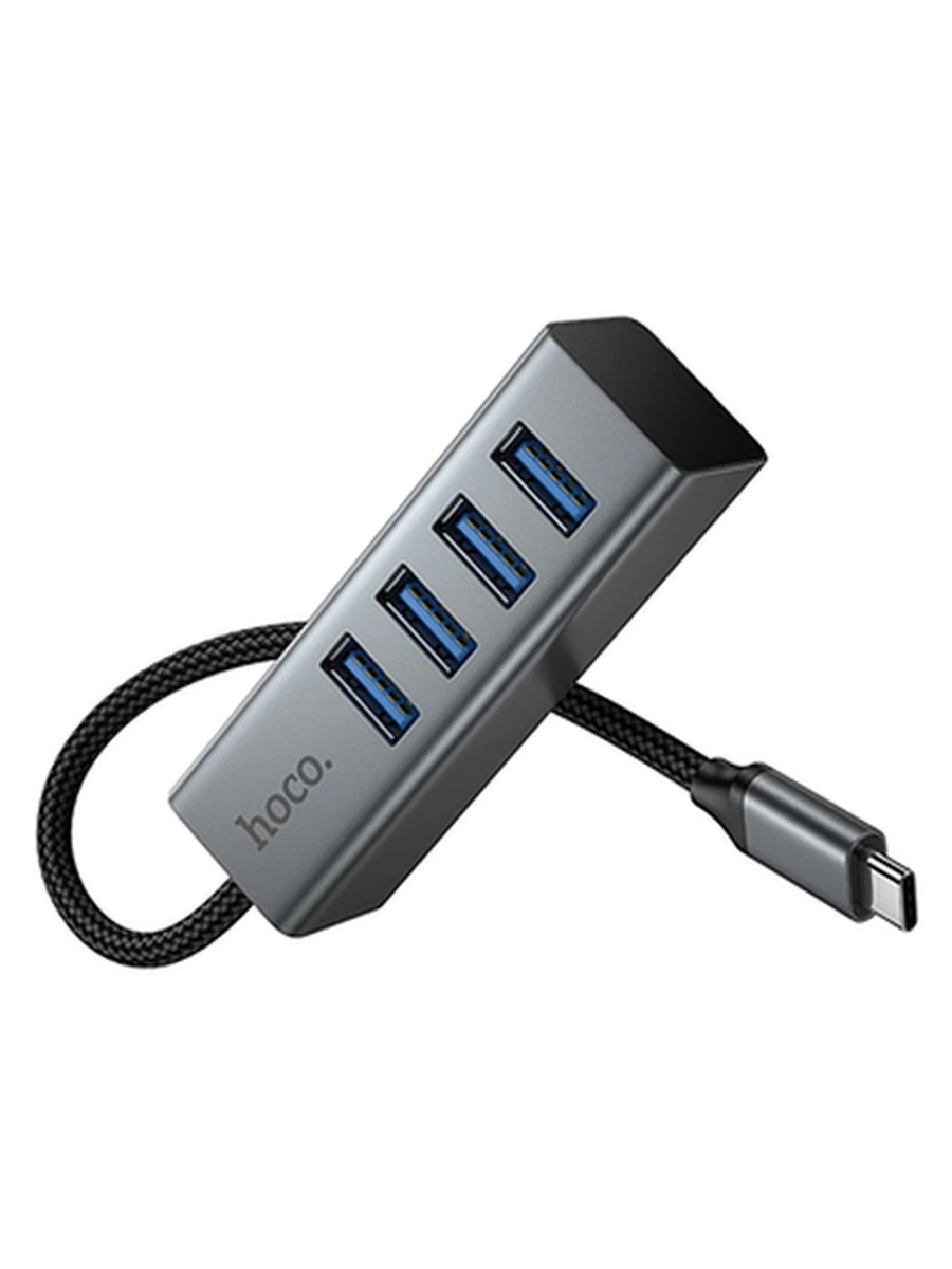 HOCO HB1C 4-in-1 converter(Type-C to USB3.0*4) Metal gray