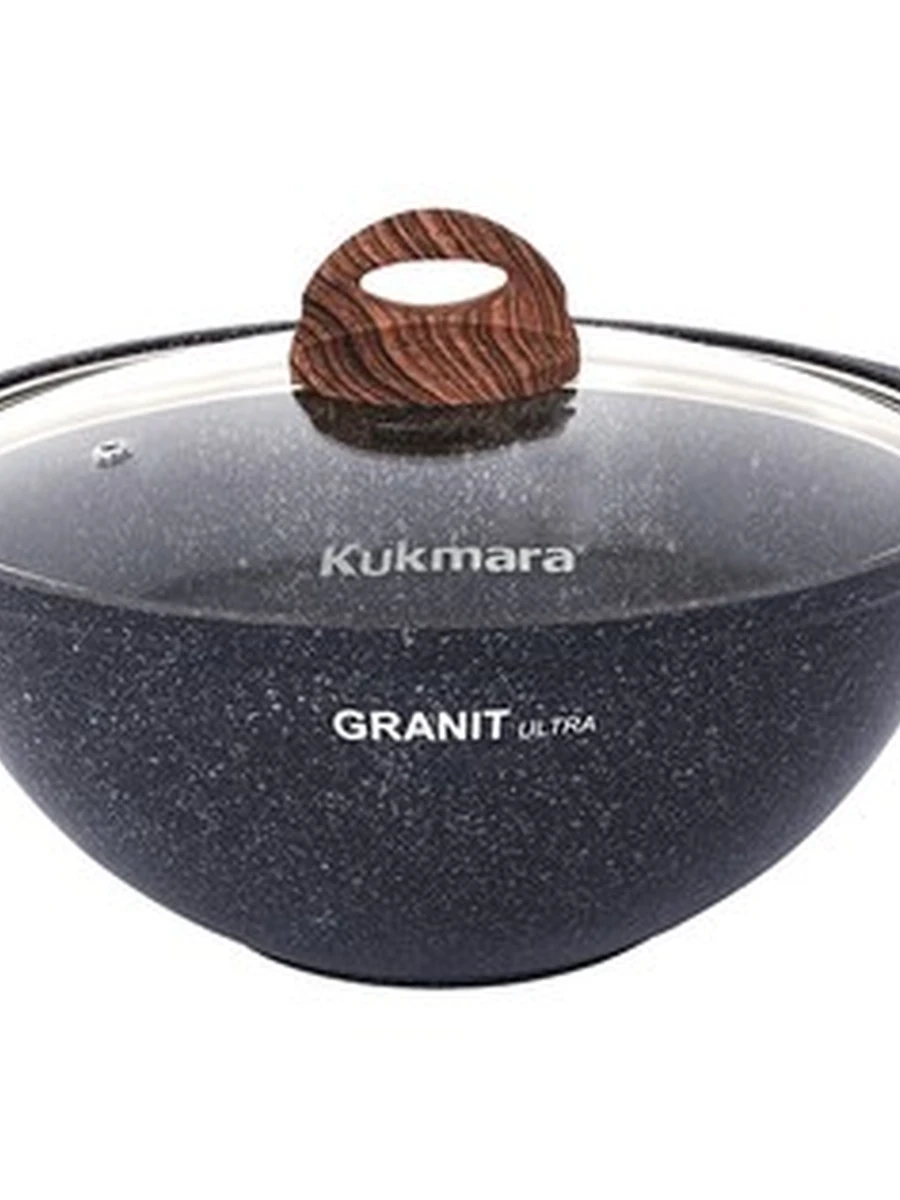 Казан Kukmara для плова 3,5л со стеклянной крышкой, АП линия «Granit Ultra» (Blue)