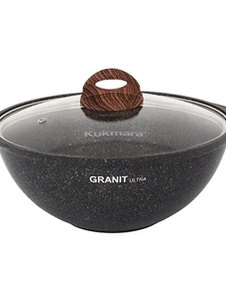 Казан Kukmara для плова 3,5л со стеклянной крышкой, АП линия «Granit Ultra» (Original)