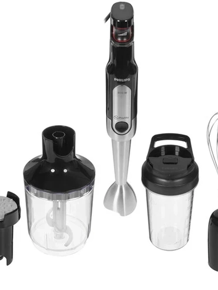 Блендер Philips HR2657/90 [800 Вт, турборежим, измельчитель, стакан, венчик, серебристый, черный]