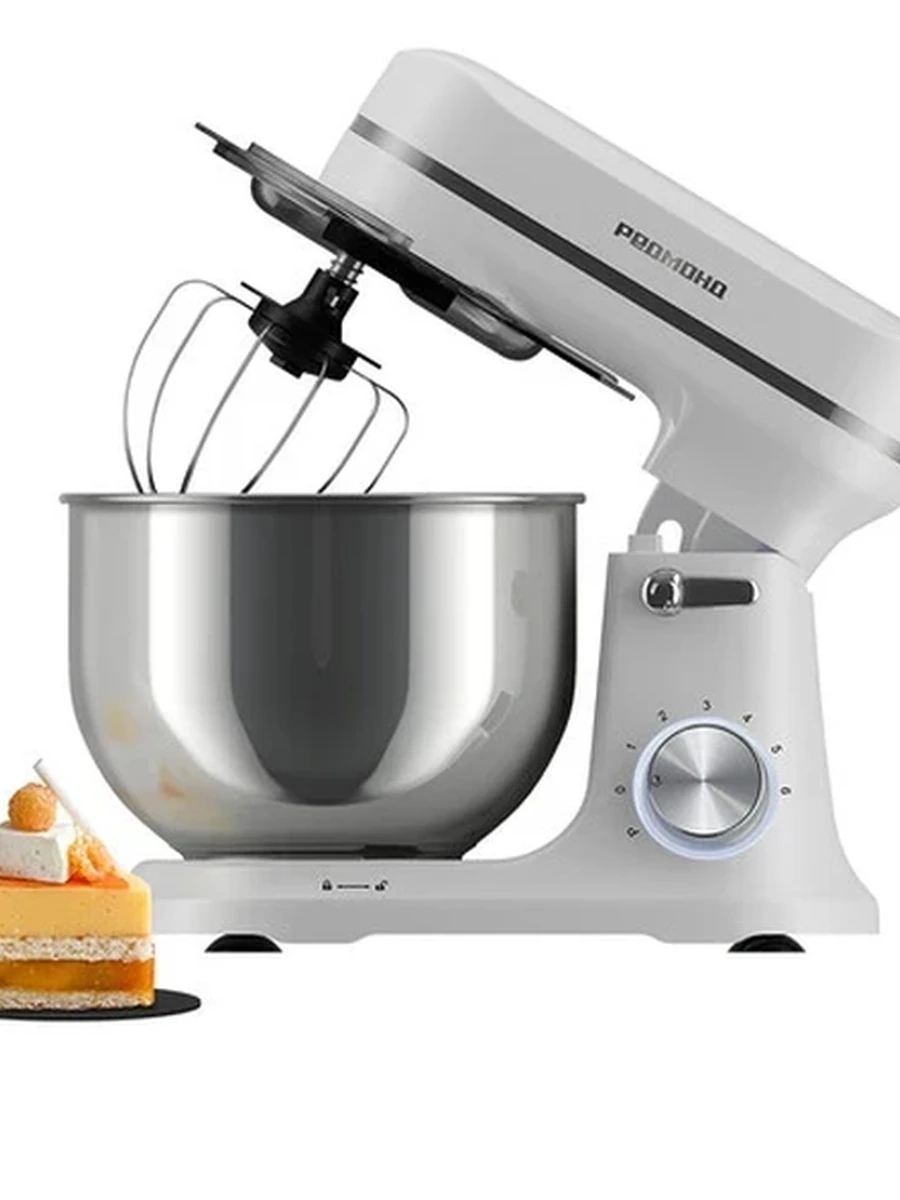 Миксер РЕДМОНД FM603 [1000 Вт, планетарный, скоростей - 6, корпус - пластик, насадок - 3 шт, белый, серебристый]