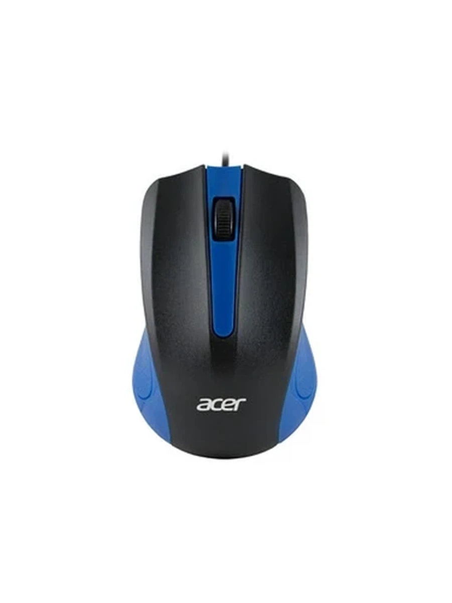 Мышь проводная Acer OMW011 черный/синий оптическая (1200dpi) USB (2but)