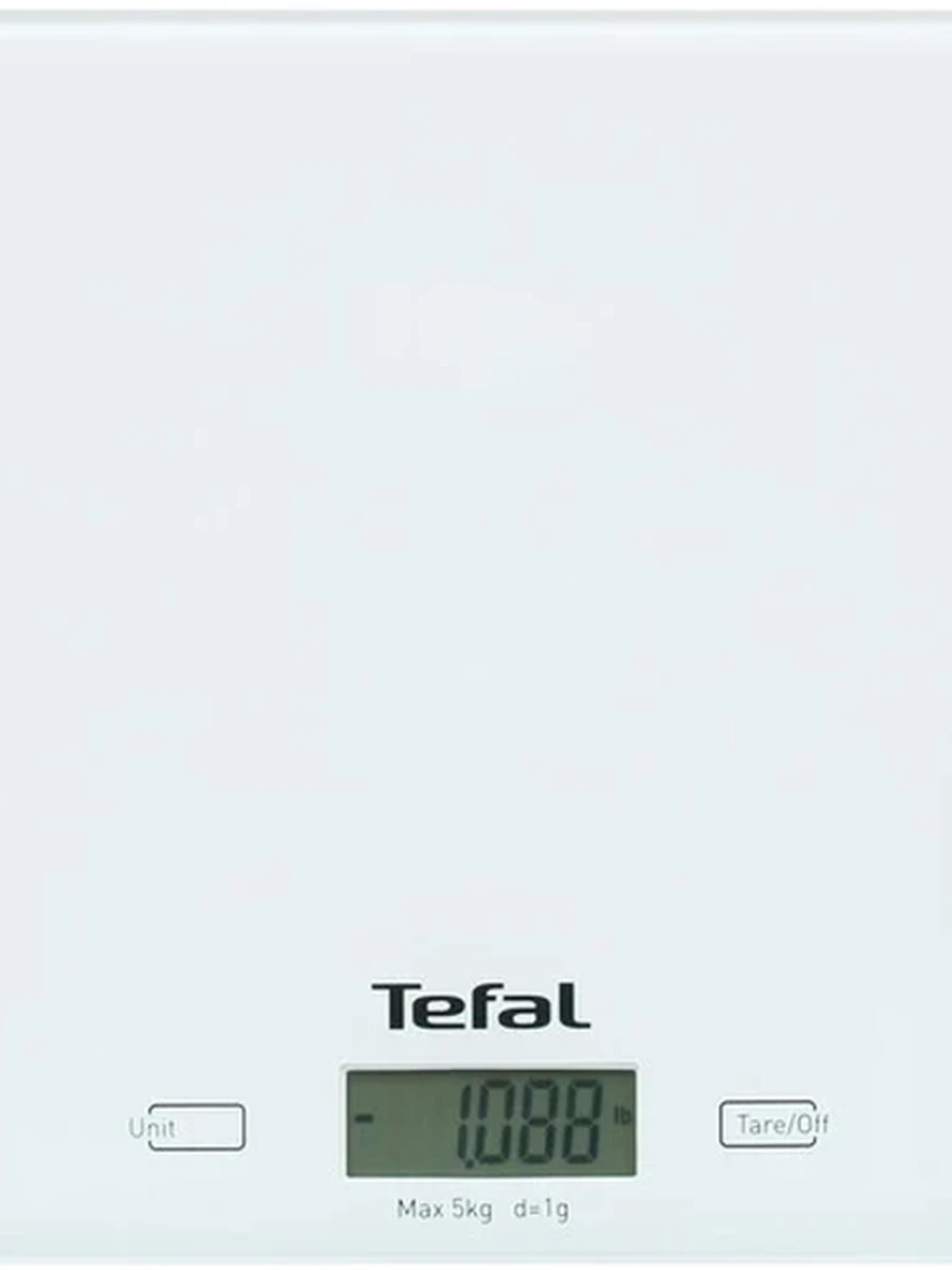 Кухонные весы Tefal BC5304V0 Белые [электронные, платформа, предел - 5 кг, точность - 1 г, тарокомпенсация, измерение объема жидкости]