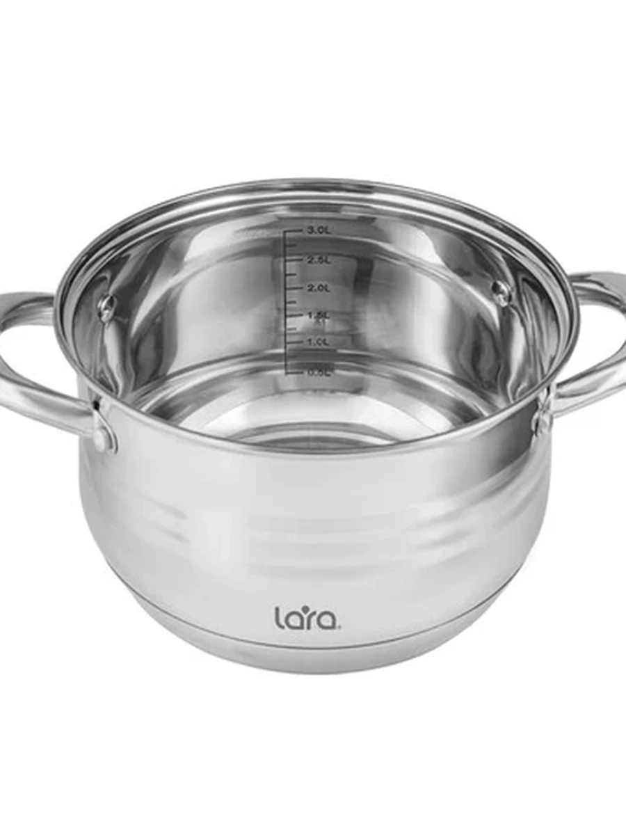 Кастрюля Lara LR02-582 Sonata [объем: 3,9 л, диаметр: 20 см, нержавеющая сталь, индукция]