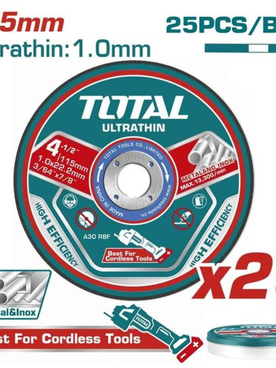 ДИСК ОТРЕЗНОЙ TOTAL METAL D115 TAC11011525 1ШТ