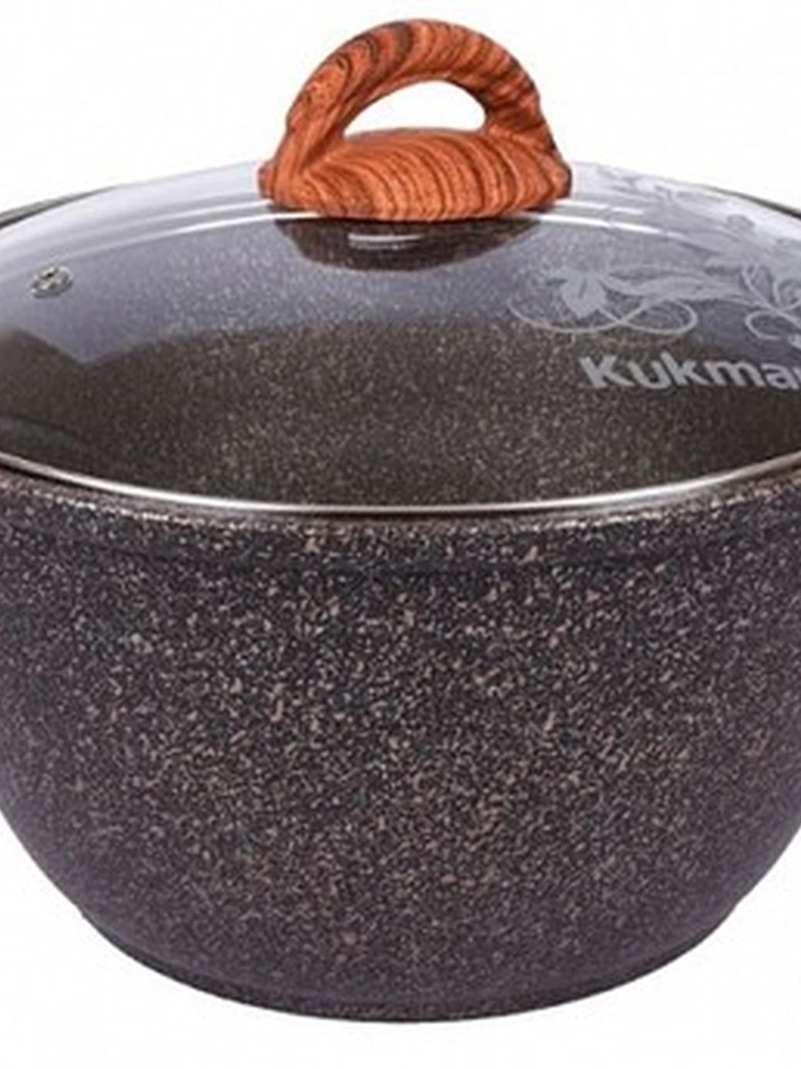 Kukmara Кастрюля 4л со стекл. крышкой, АП линия "Granit ultra".