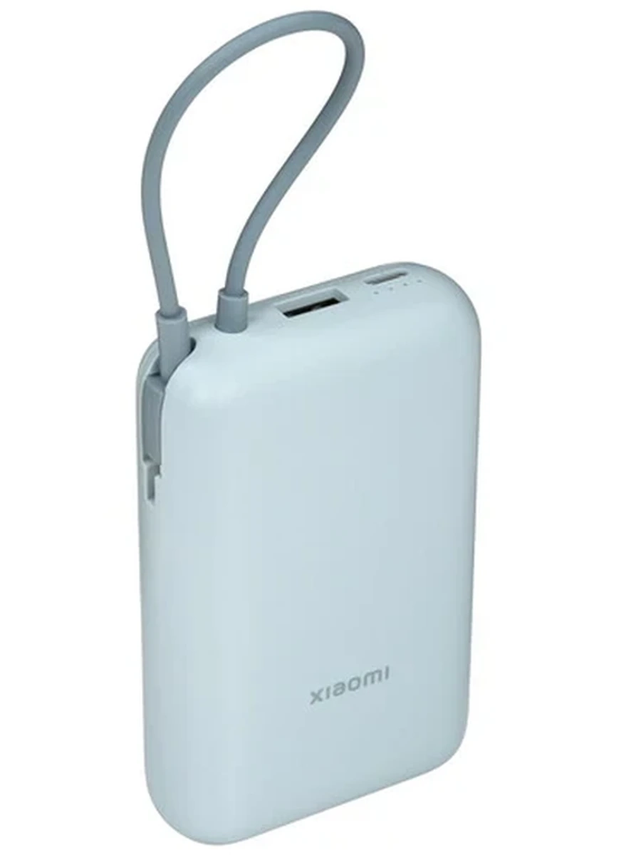 Портативный аккумулятор Xiaomi 10000mAh (Integrated Cable) Ice Blue GL [BHR9073GL]