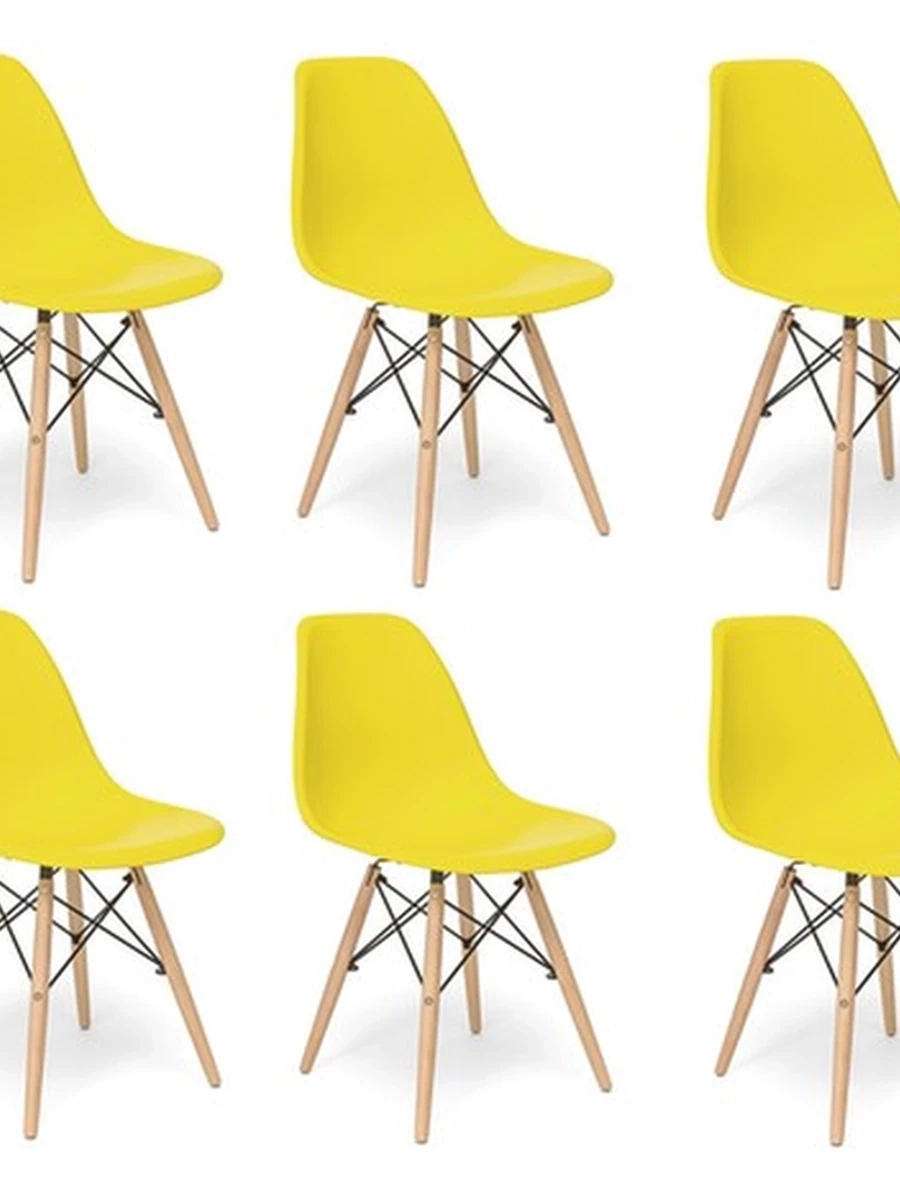 Стулья для кухни eames желтый 6шт