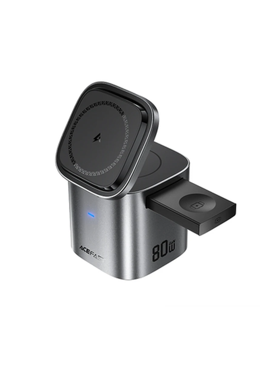 Сетевые адаптеры ACEFAST Z9 80W 6-in-1 multifunctional GaN desktop charging station,metal grey (EU)
