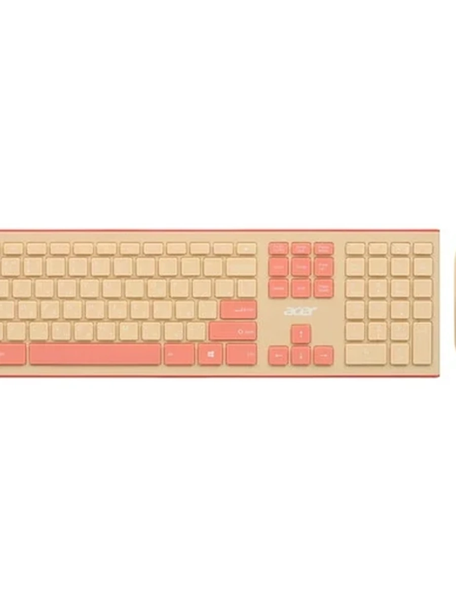 Клавиатура+мышь беспроводная Acer OCC205 розовый [мембранная, 1200 dpi DPI, светодиодная]