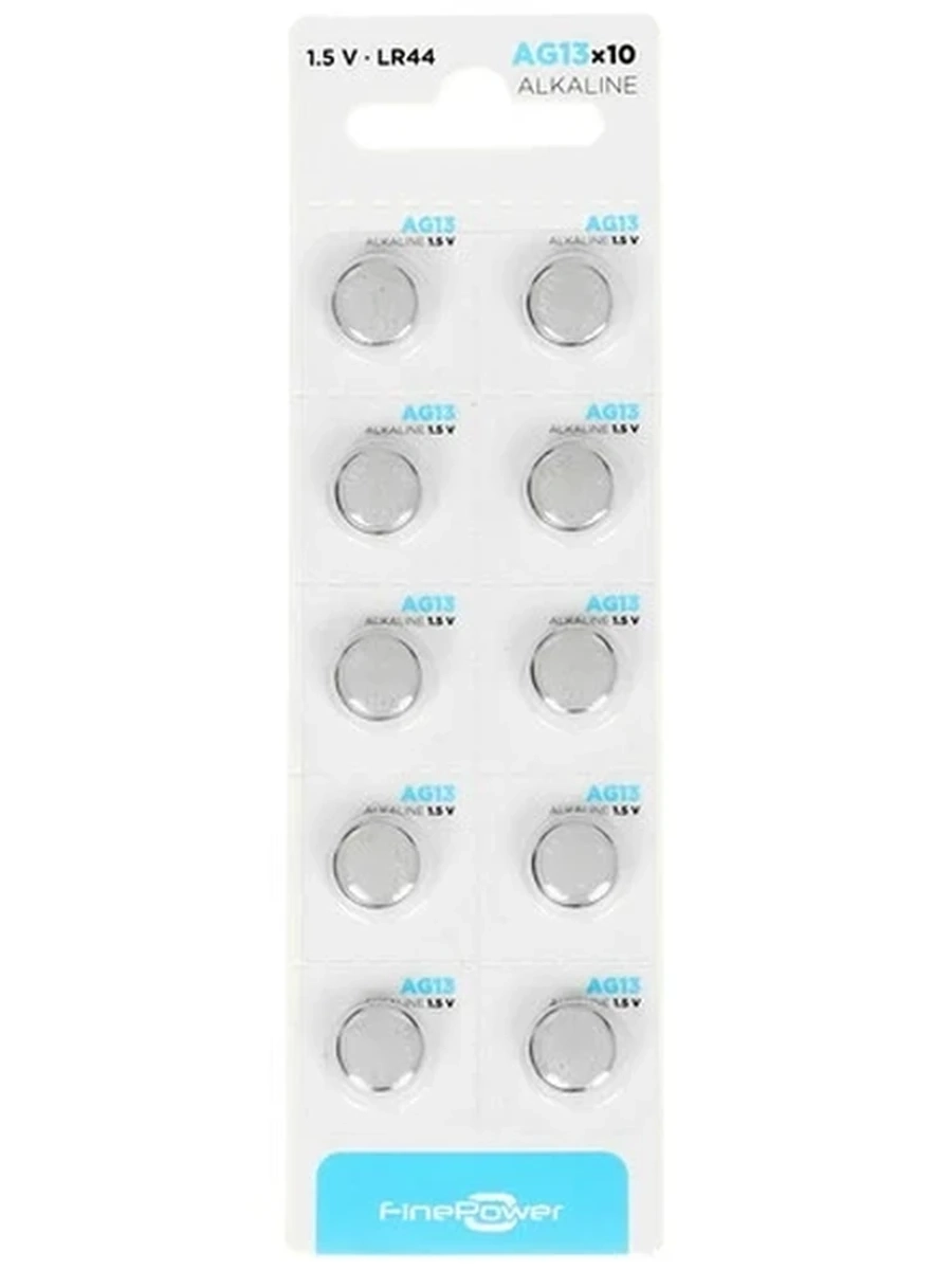 Батарейка FinePower ["G13"/LR44, Щелочная, 10 шт.] [V.2]