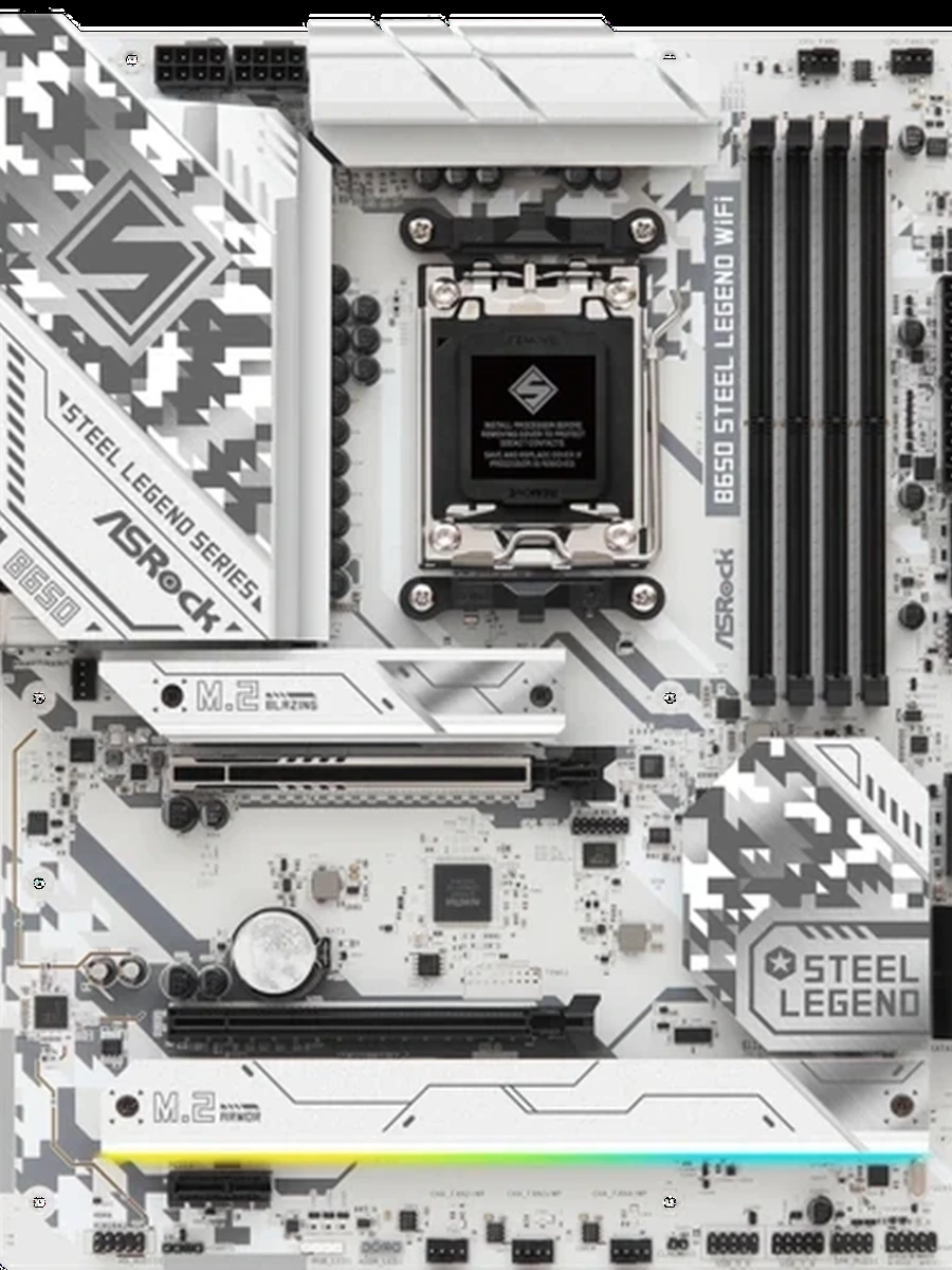Плата ASRock AM5 B650 B650 Steel Legend WiFi 4xDDR5 2xPCI-Ex16 DP/HDMI SATA3 3xM2 USB3.2 Gen2x2 Type-C WIFI ATX
