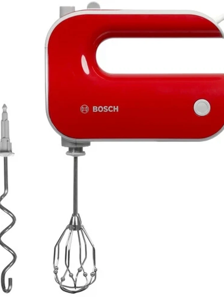 Миксер Bosch MFQ 40303 [500 Вт, ручной, скоростей - 5, корпус - пластик, насадок - 4 шт, турборежим, красный, белый]