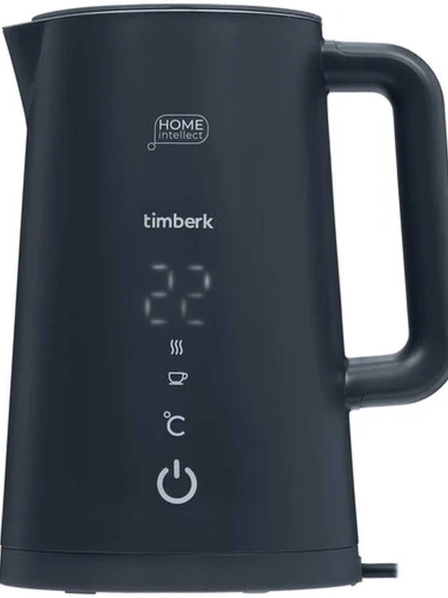 Электрочайник Timberk T-EK21S104WF [металл\пластик, 1.7 л, 2200 Вт, скрытый нагревательный элемент, терморегулятор, черный, серебристый]