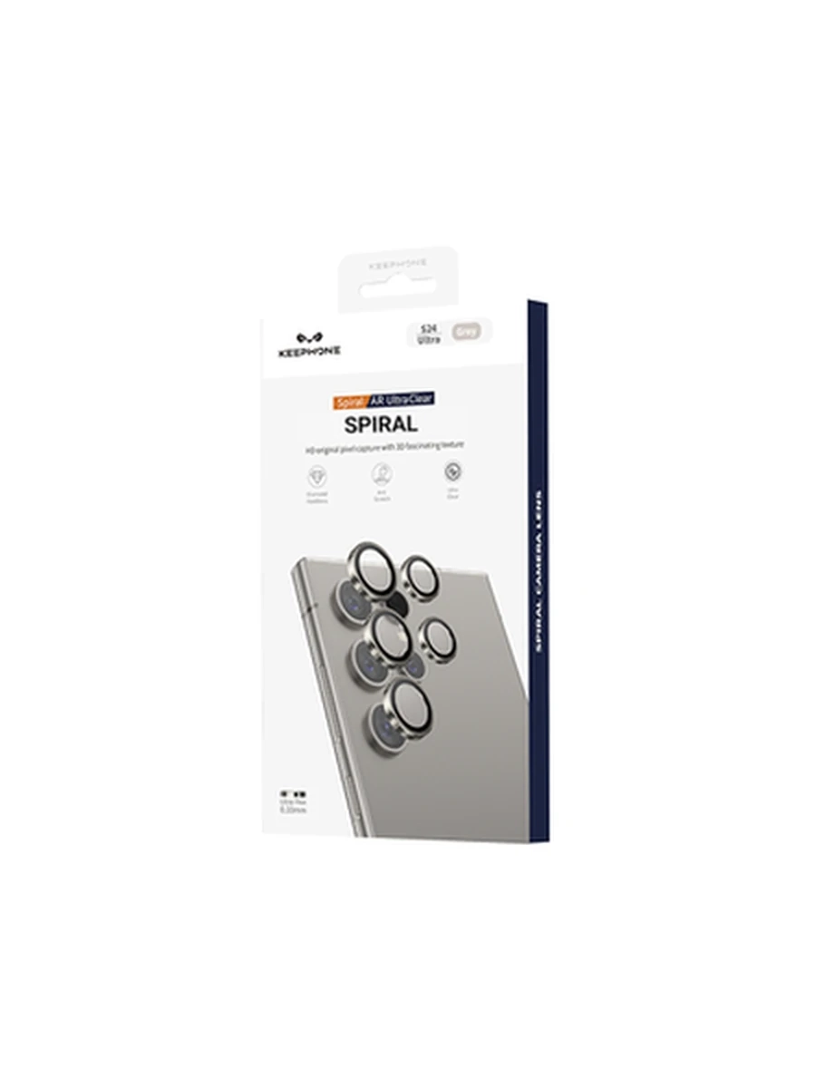 Защитное стекло на Камеру KEEPHONE KP-SPL004 3D SPIRAL Iphone Samsung S24 Ultra (Gray)