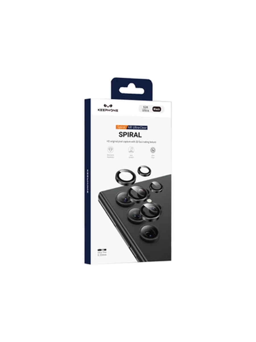 Защитное стекло на Камеру KEEPHONE KP-SPL004 3D SPIRAL Iphone Samsung S24 Ultra (Black)