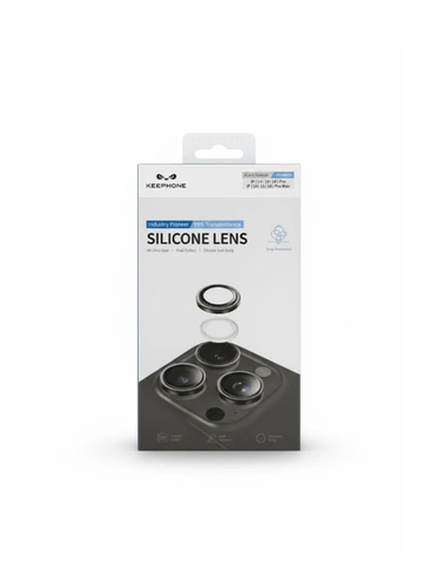 Защитное стекло на Камеру KEEPHONE KP-SPL 013 SILICONE LENS Iphone 16Pro/16Pro M (Black Titan)