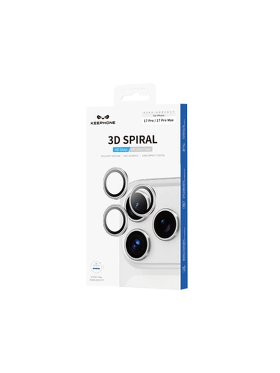 Защитное стекло на Камеру KEEPHONE KP-SPL010 3D SPIRAL phone iP17 Pro/17 Pro Max (Silver)
