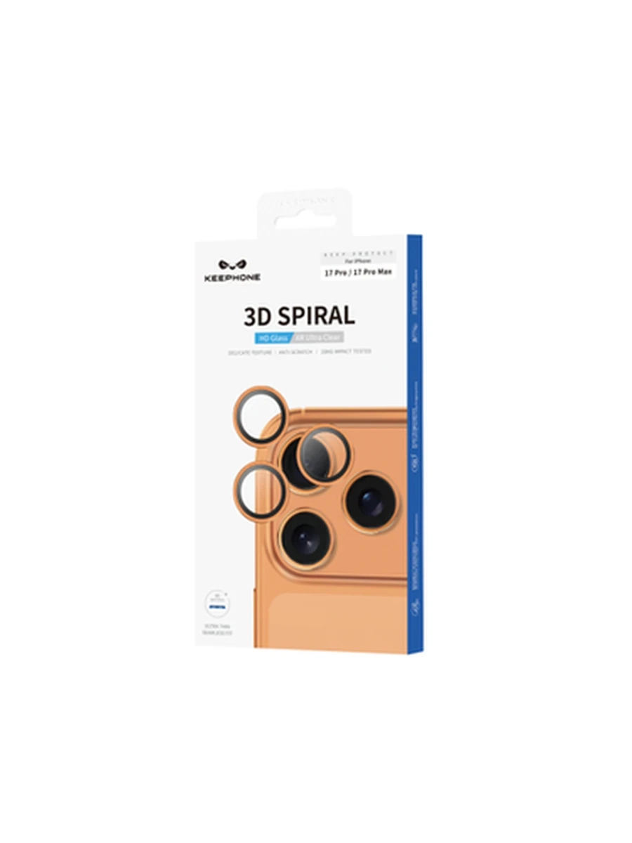 Защитное стекло на Камеру KEEPHONE KP-SPL010 3D SPIRAL phone iP17 Pro/17 Pro Max (Cosmic Orange)
